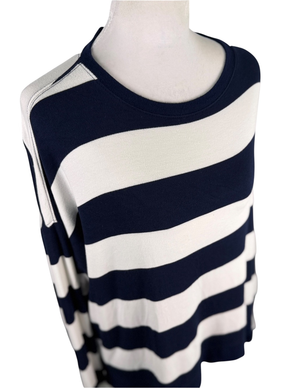 Alter’d State Navy Ivory Striped Oversized Top Medium Coastal Preppy - Picture 6 of 14